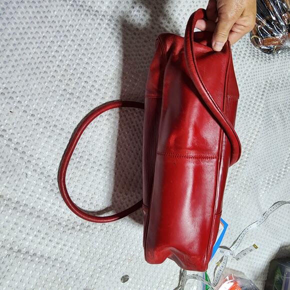 ANTONIO SCEPI RED LEATHER SHOULDER BAG - Picture 13 of 13